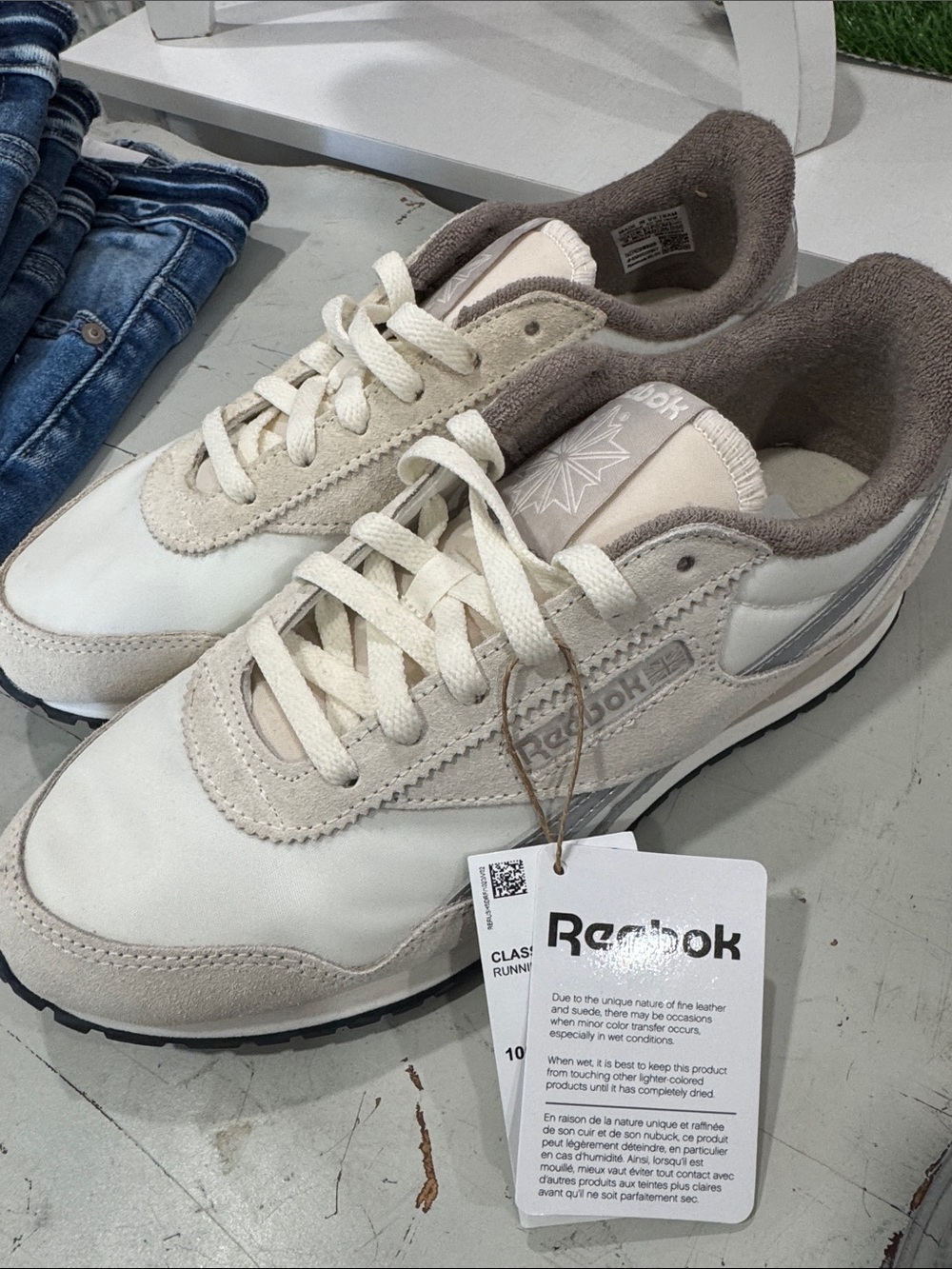 Reebok Retro Runner Sneakers in Cream & Taupe